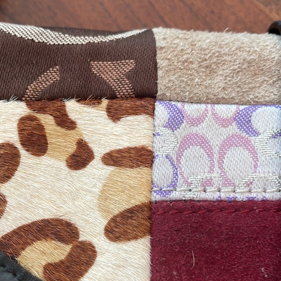 Coach authentic leather, suede and canvas bag length 12 x 2 x 6 handle leather - Picture 12 of 16